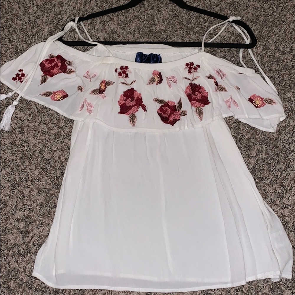 White Off the Shoulder Cotton Top